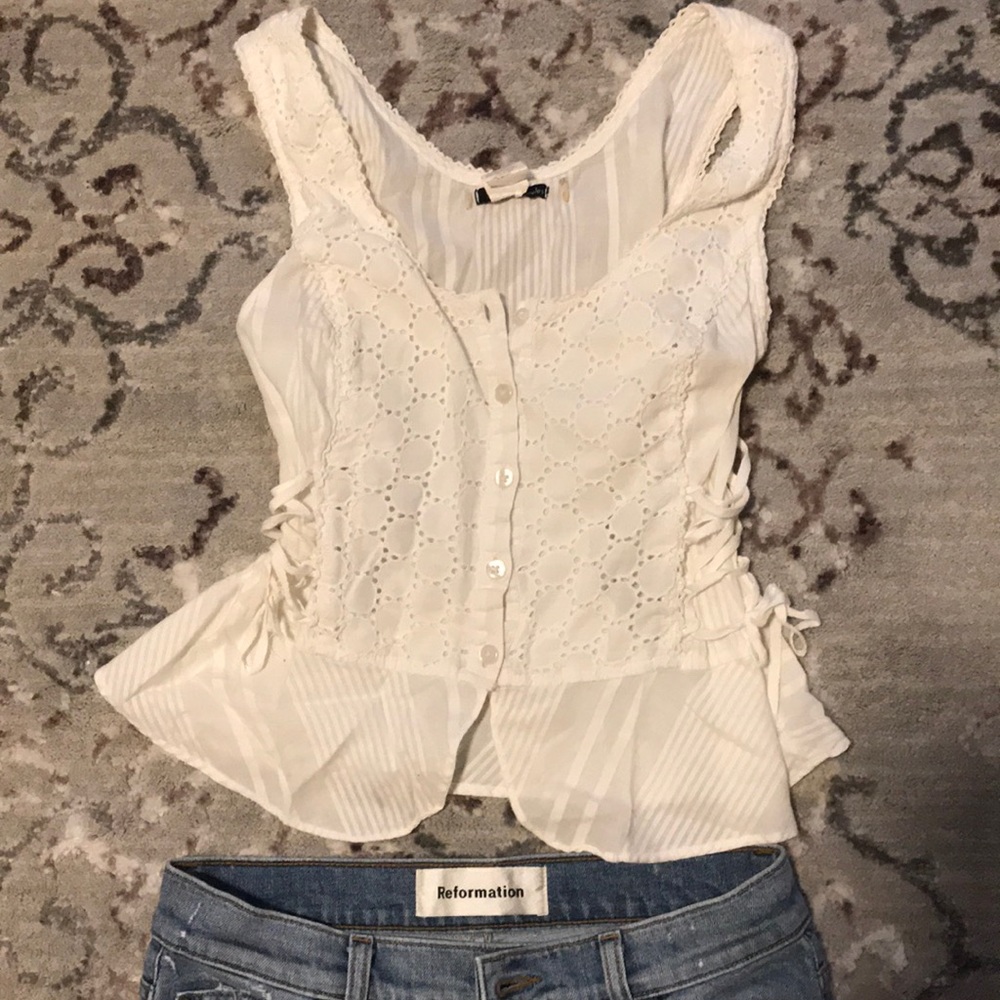 Vintage Eyelet Crop Corset Top